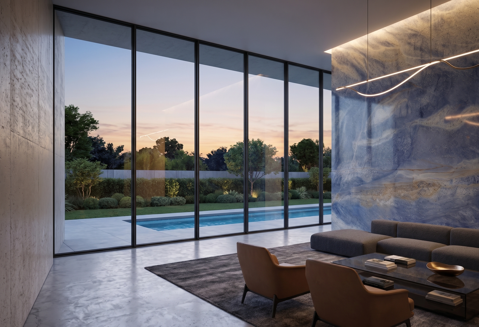 Seven Blue Quartzite residential living room